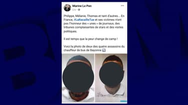Le message publié par Marine Le Pen sur Twitter