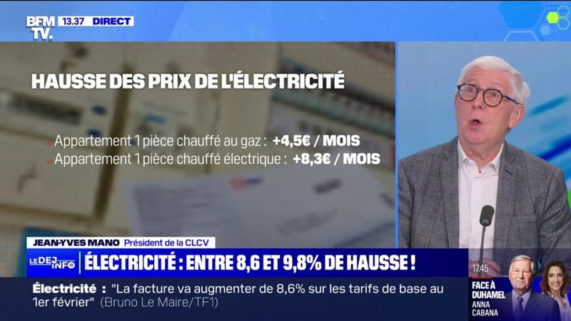 Jean-Yves Mano, président de la CLCV, sur la hausse des prix de l'électricité: 