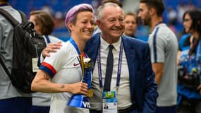Megan Rapinoe avec Jean-Michel Aulas, à Lyon le 7 juillet 2019