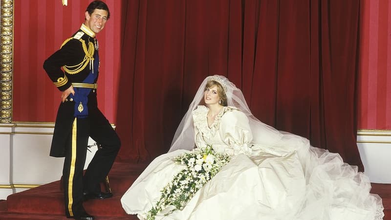 Charles et Lady Di lors de leur mariage