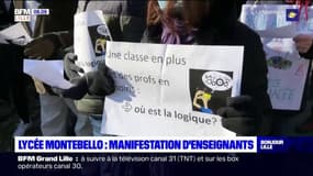 Lille: manifestation des enseignants du lycée Montebello contre les suppressions de postes prévues pour la rentrée
