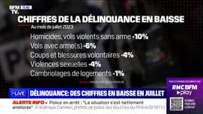 Les chiffres de la délinquance sont en baisse en juillet, d'après le ministère de l'Intérieur
