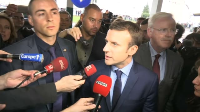 Emmanuel Macron à Avallon jeudi 23 mars.