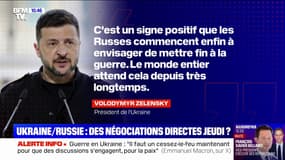 "Un signe positif", répond Volodymyr Zelensky après la proposition de Vladimir Poutine