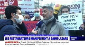 Les restaurateurs manifestent devant la Gare Saint-Lazare 
