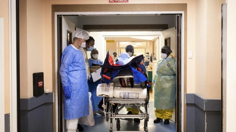 Un patient Covid le 3 septembre 2021 à l'hôpital de Pointe-à-Pitre