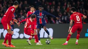 Ousmane Dembélé lors du match PSG-Liverpool (0-1, Ligue des champions), le 5 mars 2025