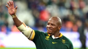 Bongi Mbonambi lors du quart de finale de la Coupe du monde de rugby entre la France et l'Afrique du Sud (28-29), le 15 octobre 2023