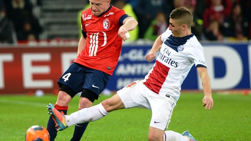 Florent Balmont (Lille) et Marco Verratti (PSG)