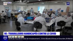 Val-d'Oise: des travailleurs en situation de handicap assemblent les tests antigéniques