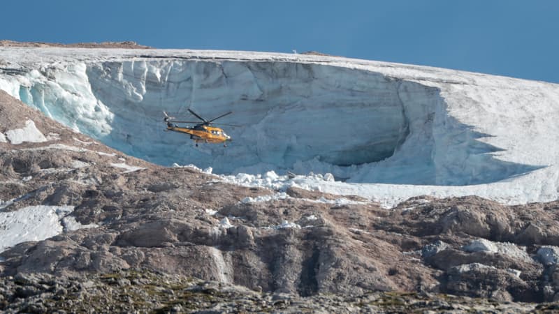 Le glacier de la Marmolada ce lundi 4 juillet 2022. 