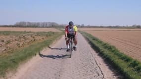 Mathieu Bastareaud sur les routes de Paris-Roubaix