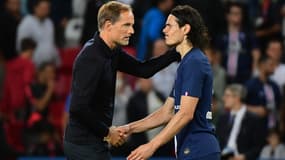 Thomas Tuchel et Edinson Cavani