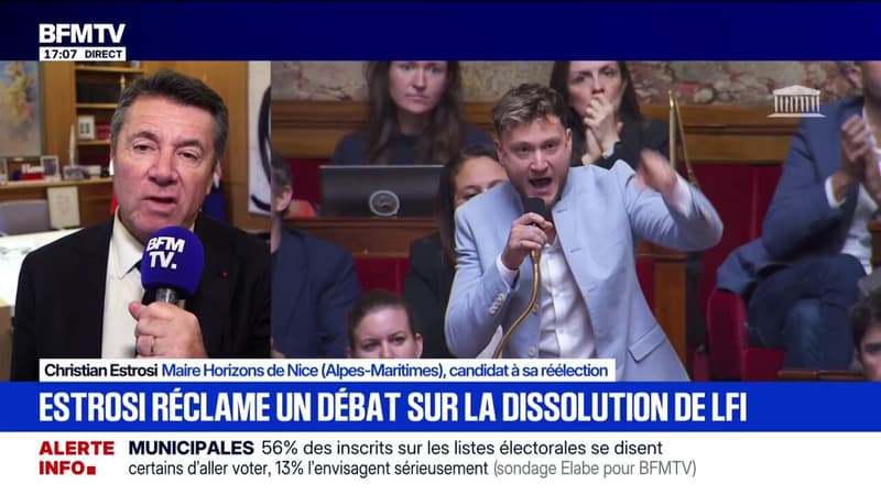 Mort de Quentin Deranque: Christian Estrosi, maire de Nice, trouve "inacceptable" que l'investiture de Raphaël Arnault "ne lui soit toujours pas retirée"