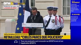 "Ciblés parce que policiers": Bruno Retailleau préside la cérémonie d'hommage de l'attentat du 3 octobre 2019