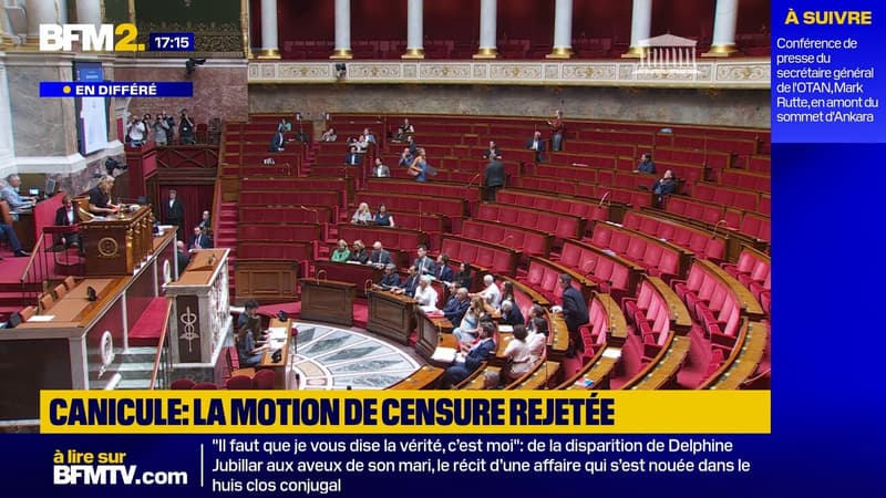 Canicule: la motion de censure écologiste contre le gouvernement Lecornu rejetée