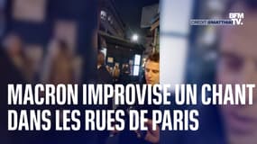 Emmanuel Macron filmé après son allocution en train de chanter un chant pyrénéen dans les rues de Paris