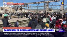 Grève du 28 mars: des manifestations sur les voies de la gare Saint-Charles