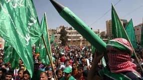 Un Palestinien membre du mouvement islamiste Hamas, le 29 août 2014 à Hebron