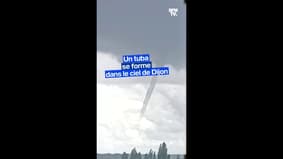 Un tuba filmé dans le ciel de Dijon
