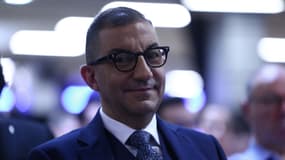 Jean Messiha lors d'une réunion du mouvement monarchiste français d'extrême droite Action française à Paris le 13 mai 2023.