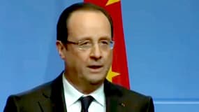 François Hollande jeudi lors de la conférence de presse donnée à l'occasion de sa première visite officielle en Chine.