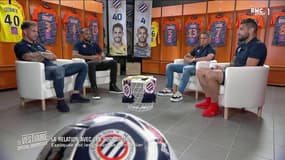 Benjamin Lecomte, Vitorino Hilton, Ruben Aguilar et Andy Delort dans Le Vestiaire spécial Montpellier