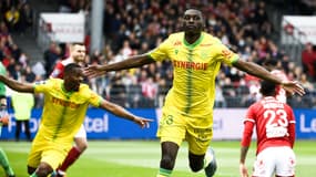 Randal Kolo Muani avec Nantes contre Brest, le 10 avril 2022.