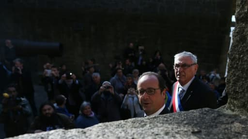 François Hollande au Mont Saint-Michel le 31 octobre 2015