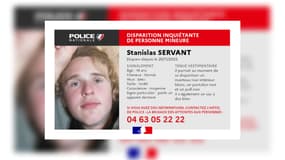 La police nationale du Puy-de-Dôme a lancé un appel à témoins pour essayer de retrouver Stanislas Servant, âgé de 14 ans, disparu depuis le 26 novembre dernier à Clermont-Ferrand
