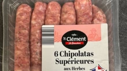 Ces chipolatas aux herbes de la marque St Clément Le Boucher vendues chez Aldi contiennent des salmonelles