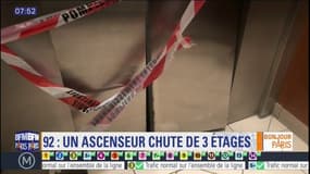 Le Plessis-Robinson: un ascenseur chute de 3 étages avec un couple à bord