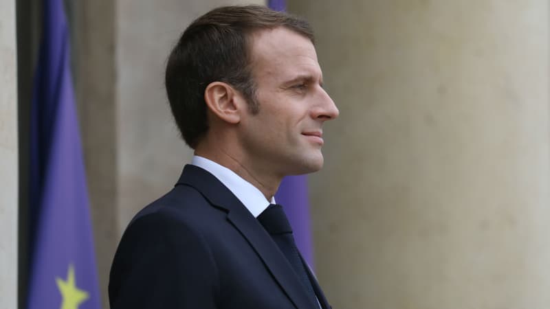 Emmanuel Macron sur le perron de l'Elysée, le 12 novembre 2018