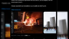 Le maire de Mantes-la-Jolie qualifie de "voyous" les deux individus qui ont incendié la patinoire dans la nuit du 30 au 31 décembre.