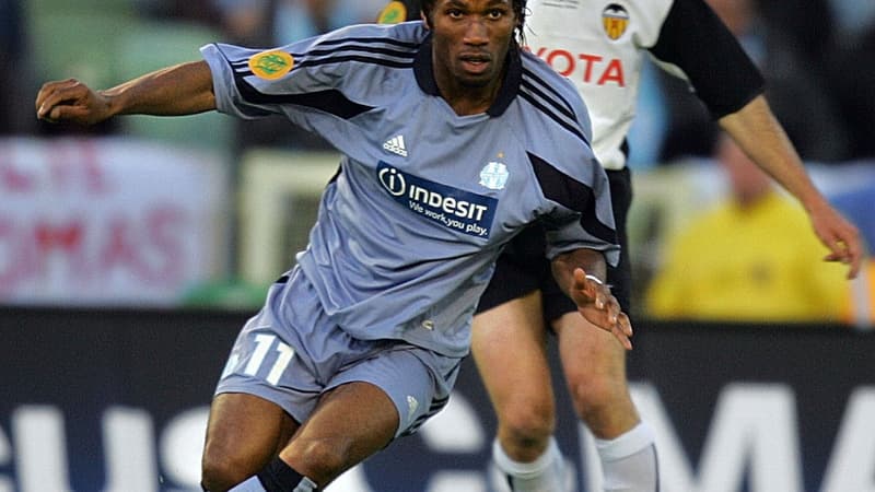 Didier Drogba a marqué l'OM en 2003-2004, aussi bien en Ligue 1 qu'en Coupe de l'UEFA.