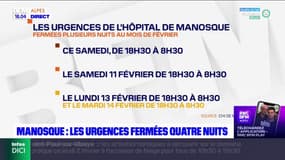 Manosque: les urgences fermées quatre nuits