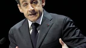 Nicolas Sarkozy a appelé mercredi le Conseil de sécurité de l'Onu à prendre ses responsabilités en imposant "sans délai" une zone d'exclusion aérienne en Libye pour mettre fin aux "actions meurtrières" de Mouammar Kadhafi. /Photo prise le 16 mars 2011/REU
