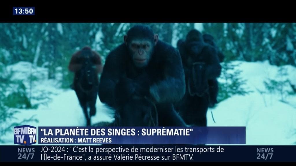 "La Planète des Singes: Suprématie" sortira en salles demain