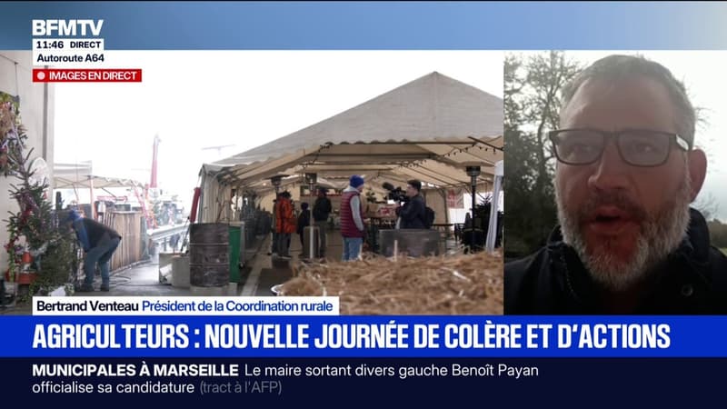 Manifestations des agriculteurs: "Une partie de l'agriculture française va mourir", lance Bertrand Venteau, président de la Coordination rurale