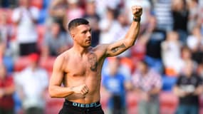 Lukas Podolski avec son club polonais de Górnik Zabrze, à l'été 2021