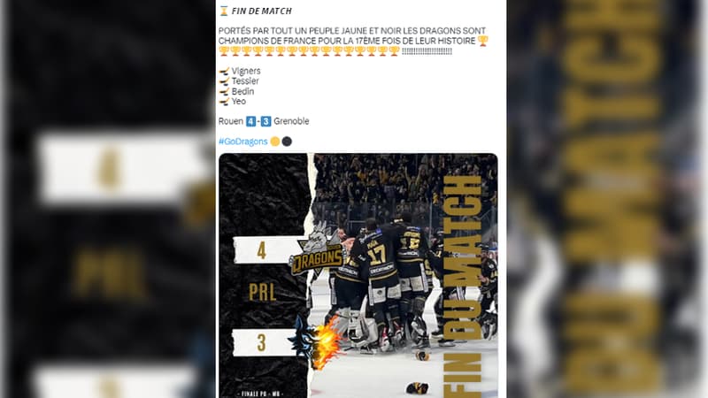 Les Dragons de Rouen ont remporté leur 17e titre de champion de France de hockey sur glace ce vendredi soir