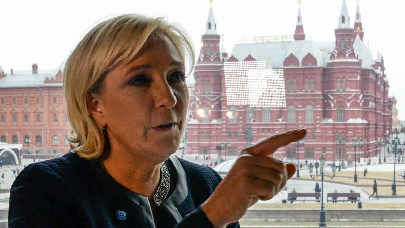 Marine Le Pen lors de son déplacement à Moscou.