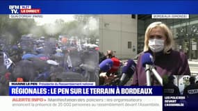 Marine Le Pen (RN): "Je ne suis pas à Paris mais je tenais à apporter aux policiers mon soutien total et entier à leur cause."