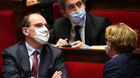 Jean Castex et Gérald Darmanin à l'Assemblée nationale le 24 novembre 2020.
