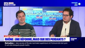 Nicolas Simiot du syndicat UNSA et Allan Bouamrane secrétaire général de Renaissance-Rhône, débattent de la réforme des retraites