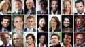 De gauche à droite, de haut en bas : Jean-Marc Ayrault, Laurent Fabius, Jean-Yves Le Drian, Christiane Taubira, Manuel Valls, Pierre Moscovici, Marisol Touraine, Nicole Bricq, Vincent Peillon, Michel Sapin, Stéphane Le Foll, Delphine Batho, Marylise Lebra