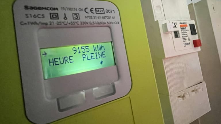 Un compteur électrique photographié le 14 septembre 2022 à Lille (Nord).