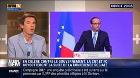 Le Soir BFM: Conférence sociale: "l'absence de la CGT et de FO n'a aucune importance", Laurent Neumann - 07/07 6/6