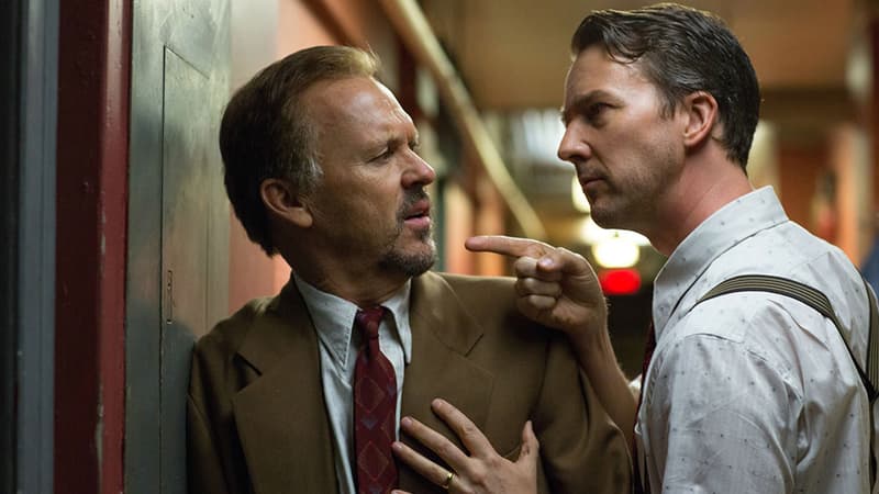 Michael Keaton et Eward Norton dans "Birdman"