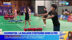 JO 2024: les joueurs malaisiens de badminton s'entraînent à Aire-sur-la-Lys